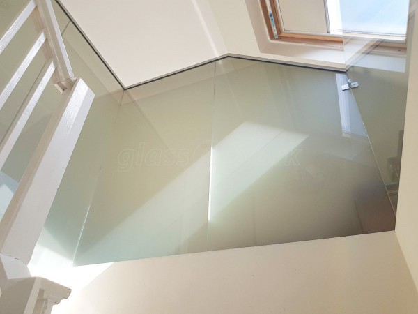 Domestic Project (Edgware, Middlesex): Residential Glass Partition Under Eaves Over A Stairwell