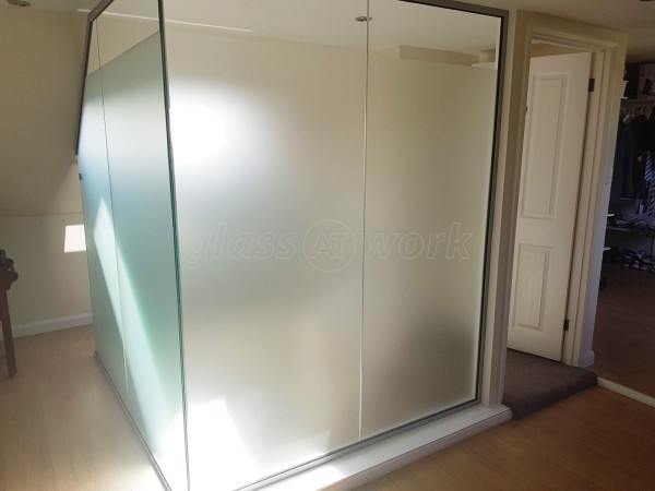 Domestic Project (Edgware, Middlesex): Residential Glass Partition Under Eaves Over A Stairwell