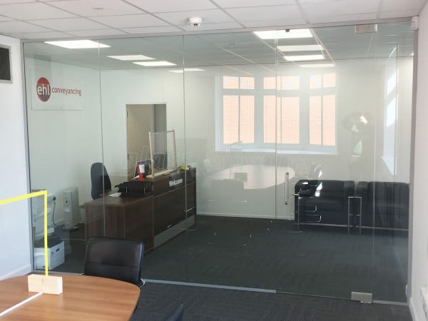 Edward Hands and Lewis Ltd (Leicester, Leicestershire): Inline Glass Wall With Frameless Door