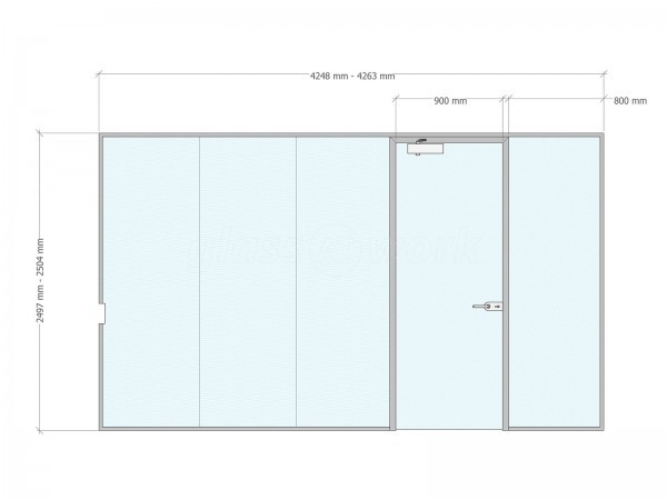 Elite GSS (Middleton, Manchester): Laminated Acoustic Glass Office Dividing Wall