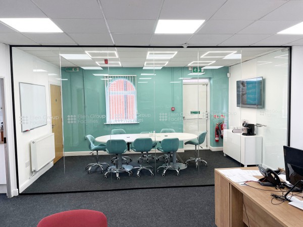 Ellen Group Facilities (Hockley, Birmingham): Frameless Toughened Safety Glass Office Screen