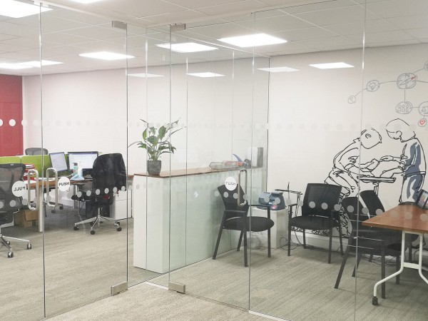 Elsworth Associates Ltd (Wrexham, Wales): Glazed Office Toughened Glass Partitions And Double Doors