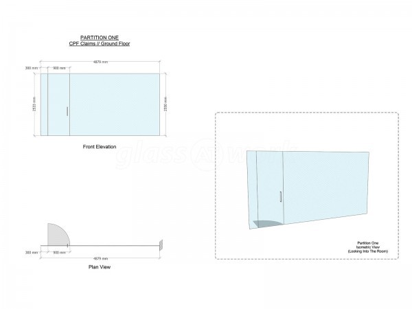 Elsworth Associates Ltd (Wrexham, Wales): Glazed Office Toughened Glass Partitions And Double Doors