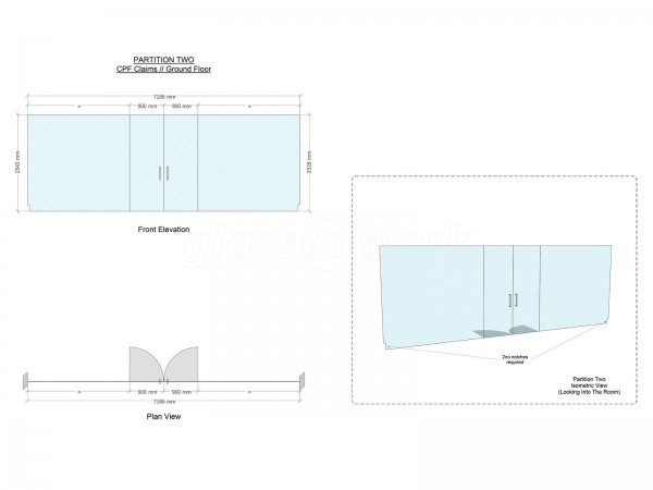 Elsworth Associates Ltd (Wrexham, Wales): Glazed Office Toughened Glass Partitions And Double Doors
