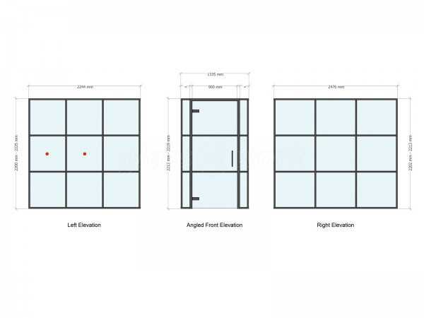 Eurowin Limited (Shoreditch, London): T-Bar Industrial-Style Glass Corner Room