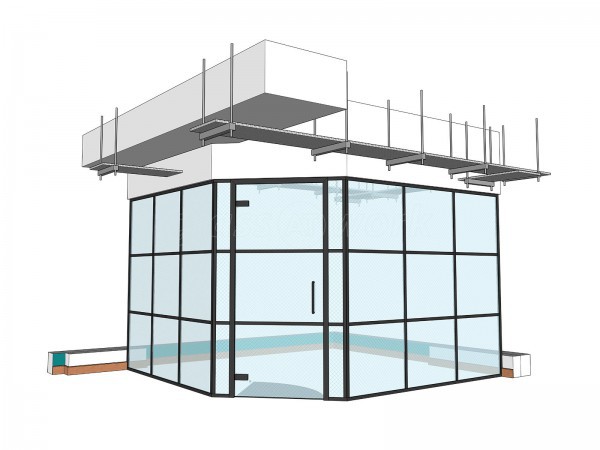 Eurowin Limited (Shoreditch, London): T-Bar Industrial-Style Glass Corner Room