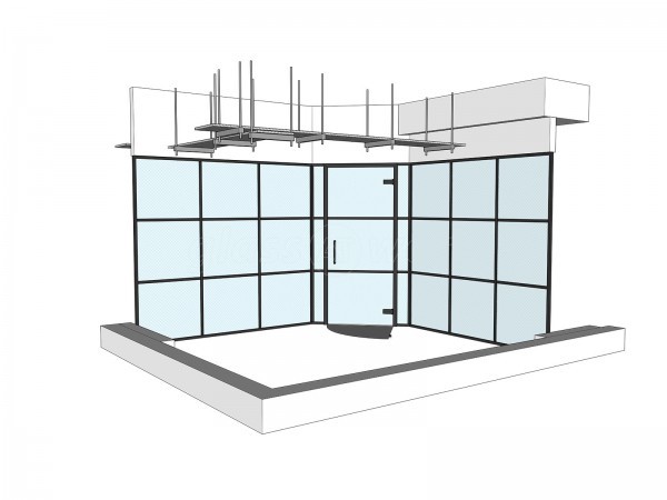 Eurowin Limited (Shoreditch, London): T-Bar Industrial-Style Glass Corner Room