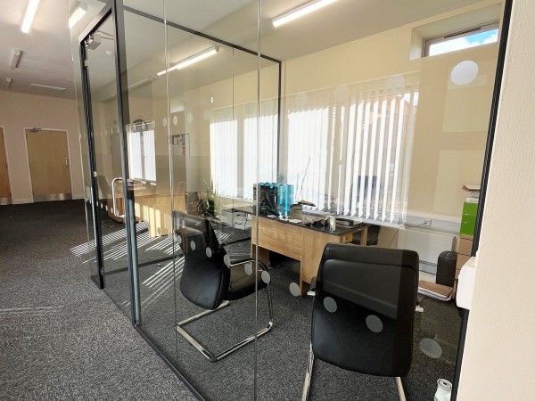 Ewing Accounts Services (Kings Lynn, Norfolk): Glass Corner Office Pod With Soundproofed Laminated Glazing