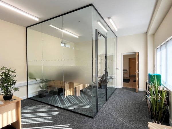 Ewing Accounts Services (Kings Lynn, Norfolk): Glass Corner Office Pod With Soundproofed Laminated Glazing