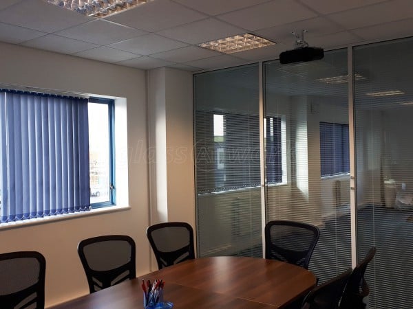 FJE Plastic Developments Ltd (Biggleswade, Bedfordshire): Double Glazed Glass Partition With Blinds