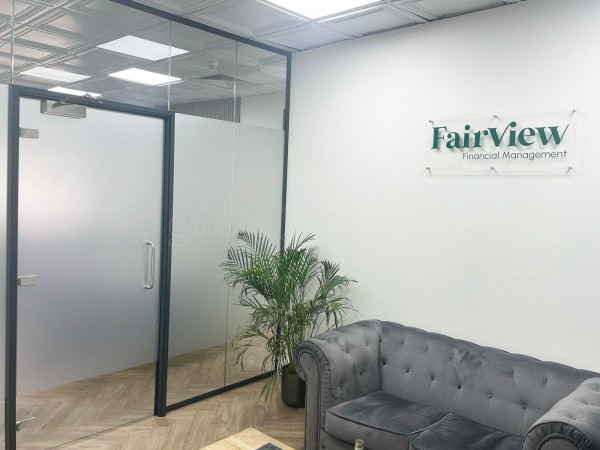 Fairview Financial Management (Rayleigh, Essex): Reception Acoustic Glass Office Partition