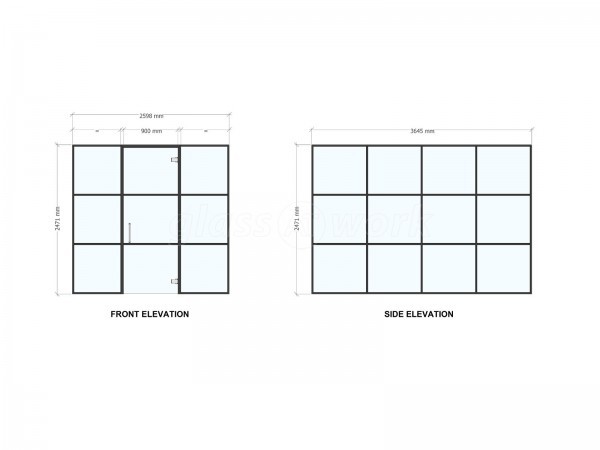 First Fence (Swadlincote, Derbyshire): T-Bar Metal and Glass Grid Glazing