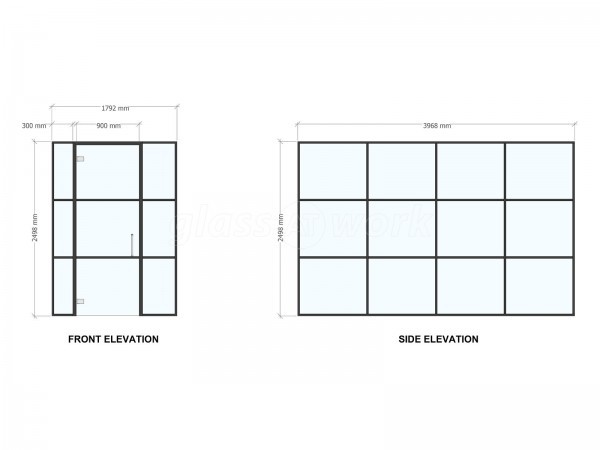 First Fence (Swadlincote, Derbyshire): T-Bar Metal and Glass Grid Glazing