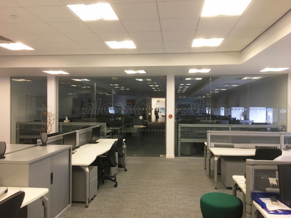 Firstnet Data Centres Limited (Holbeck, Leeds): Glazed Partitions With Glass Double Door Set