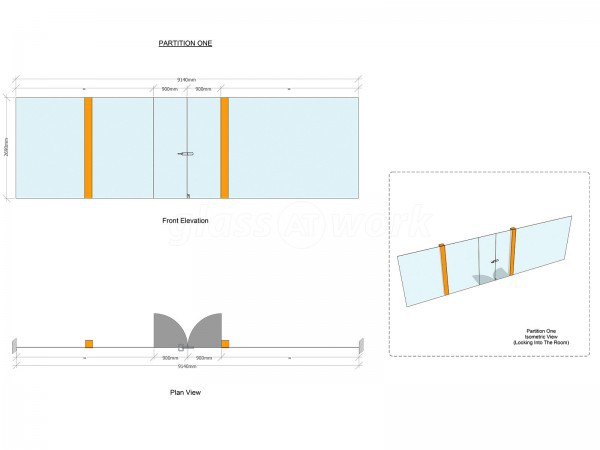 Firstnet Data Centres Limited (Holbeck, Leeds): Glazed Partitions With Glass Double Door Set