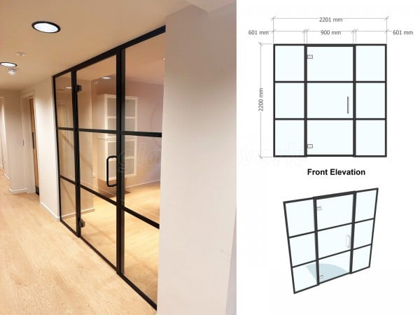 Fortis Vision (Tottenham, London): Laminated Acoustic T-Bar Banded Glass Partition