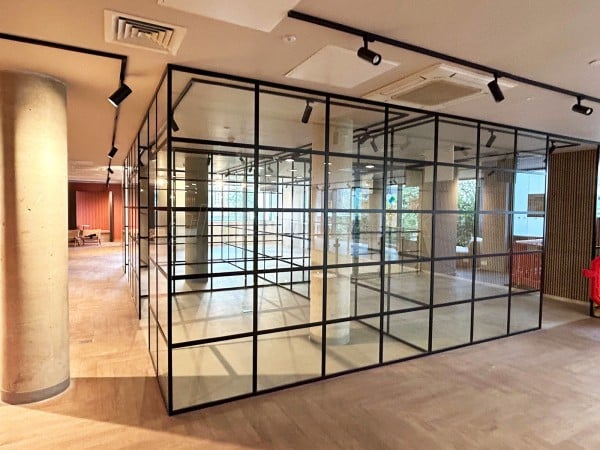 Fortis Vision  (Wembley, London): T-Bar Aluminium Black Framed Glass Office Fitout