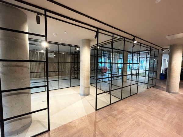 Fortis Vision  (Wembley, London): T-Bar Aluminium Black Framed Glass Office Fitout