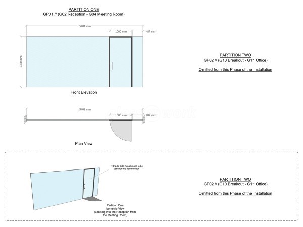 GPF Lewis (Milton Keynes, Buckinghamshire): Double Glazed Acoustic and Single Glazed Frameless Toughened Glass Partitions