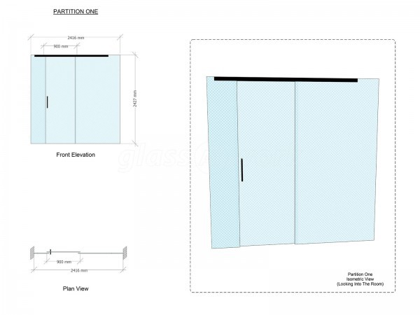 Guildprime Specialist Contracts Ltd (Fulham, London): Frameless Glass Sliding Door With Black Trackwork & Handle