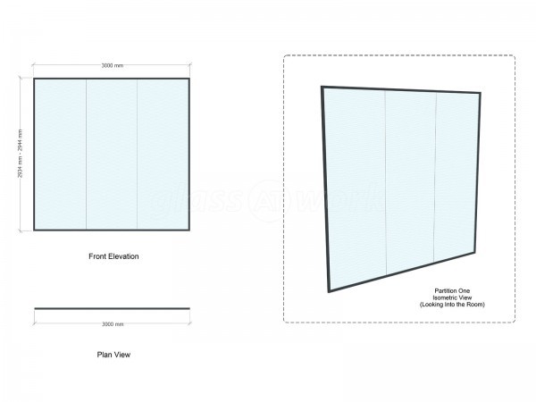 ISI Global (Lutterworth, Leicestershire): Glass Office Room Divider Screen