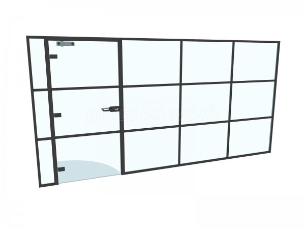 International Workplace Solutions (Swansea, Wales): T-Bar Aluminium Black Framed Glass Walls and Doors