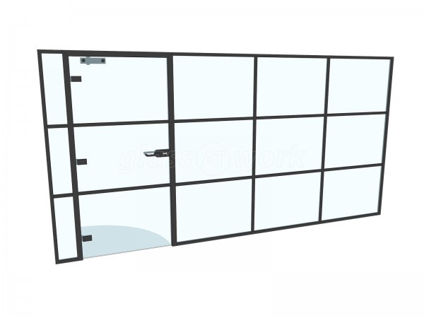 International Workplace Solutions (Swansea, Wales): T-Bar Aluminium Black Framed Glass Walls and Doors