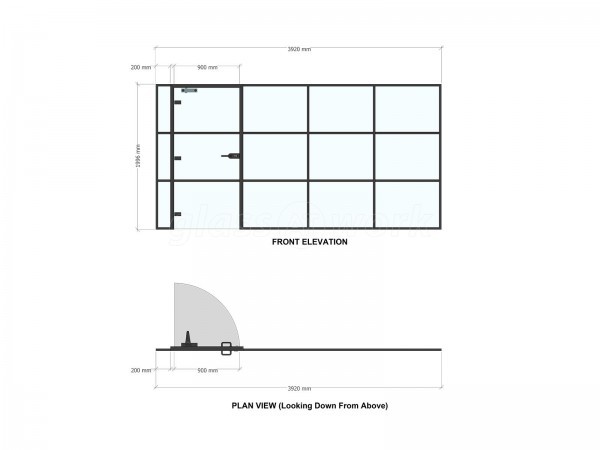 International Workplace Solutions (Swansea, Wales): T-Bar Aluminium Black Framed Glass Walls and Doors