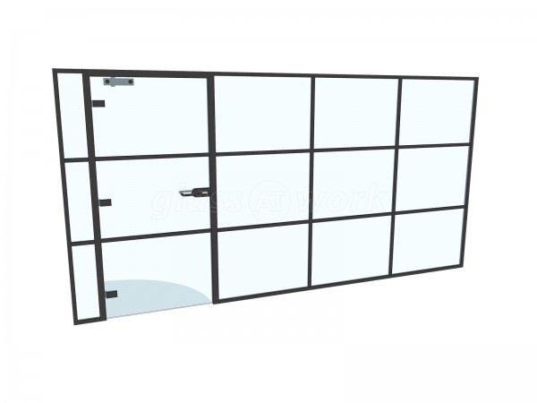International Workplace Solutions (Swansea, Wales): T-Bar Aluminium Black Framed Glass Walls and Doors