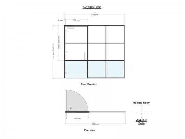 Interiors By Abode (Maidenhead, Berkshire): T-Bar Aluminium Glass Wall and Door