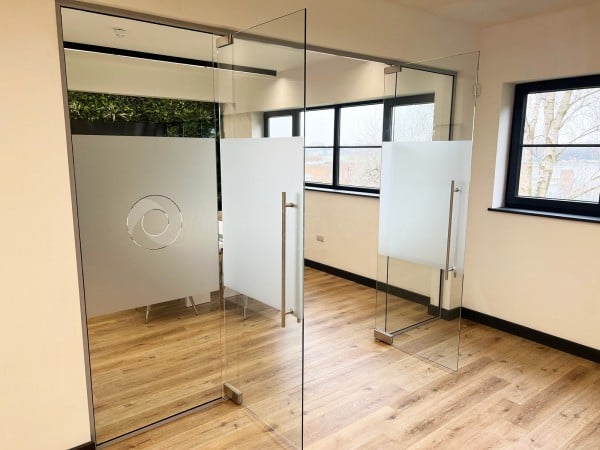 J Sweeney Accountants (Northampton, Northamptonshire): Frameless Glass Boardroom Double Doors