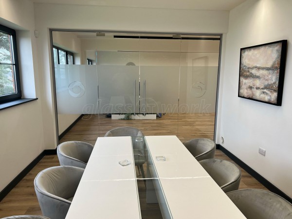 J Sweeney Accountants (Northampton, Northamptonshire): Frameless Glass Boardroom Double Doors