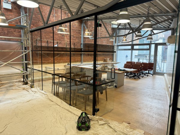 JMK Clothing (Kings Cross, London): T-Bar Aluminium Black Framed Warehouse Glass Wall and Doors
