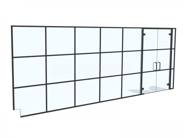 JMK Clothing (Kings Cross, London): T-Bar Aluminium Black Framed Warehouse Glass Wall and Doors