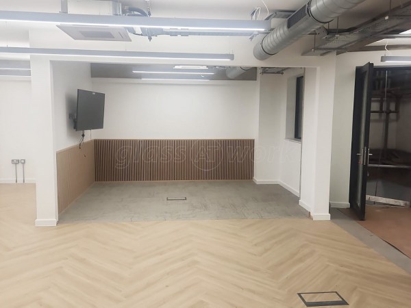 JWC Group (The City, London): T-Bar Aluminium Black Framed Glass Walls and Doors