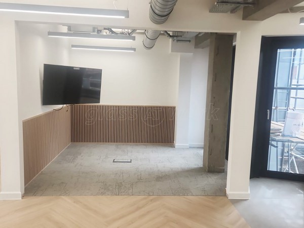JWC Group (The City, London): T-Bar Aluminium Black Framed Glass Walls and Doors