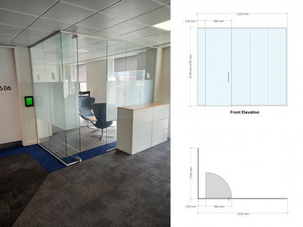 JX3 Support Services (City Centre, Manchester): Frameless Glass Corner Room