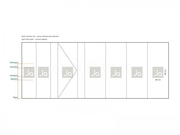 James Andrews Recruitment Solutions (The City, London): Glass Corner Room with Angled Section and Frameless Glazed Door