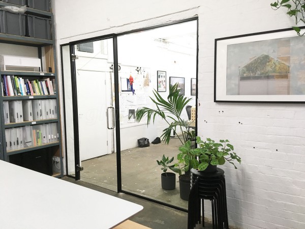 Kennedy Woods Architecture (Southwark, London): Small Glazed Office Wall Partition Black Framed