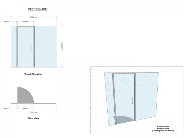 Kennedy Woods Architecture (Southwark, London): Small Glazed Office Wall Partition Black Framed