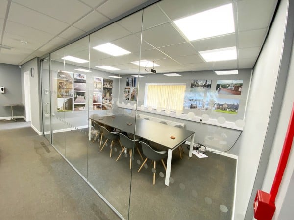 Single Glazed Frameless Glass Office Partitioning