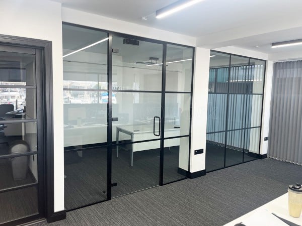 King Welsh (Plymouth, Devon): T-bar Glass Office Front With Door
