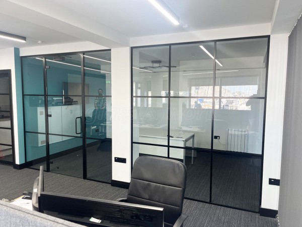 King Welsh (Plymouth, Devon): T-bar Glass Office Front With Door