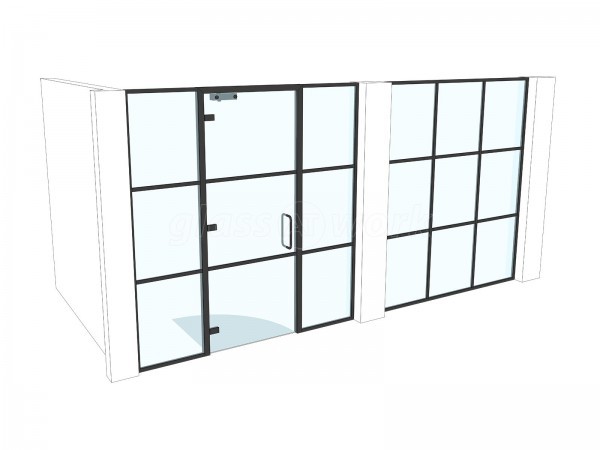 King Welsh (Plymouth, Devon): T-bar Glass Office Front With Door