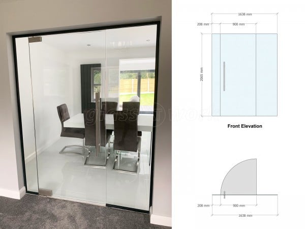 Residential Project (Wigan, Lancashire): Frameless Glass Room Dividing Screen With Door