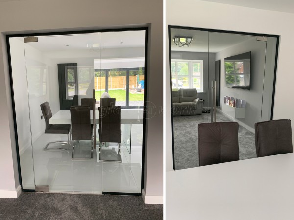 Residential Project (Wigan, Lancashire): Frameless Glass Room Dividing Screen With Door