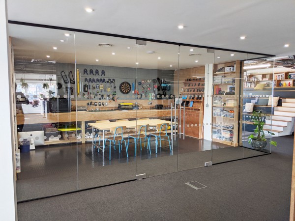 Kyan (Guildford, Surrey): Glazed Room Partition With Frameless Glass Double Doors
