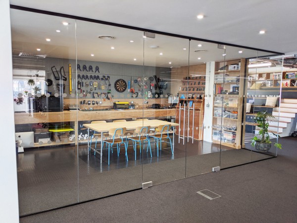 Kyan (Guildford, Surrey): Glazed Room Partition With Frameless Glass Double Doors