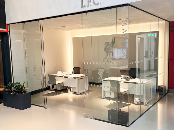 Liverpool Football Club (Knowsley, Liverpool): Glass Corner Office With Double Siding Doors