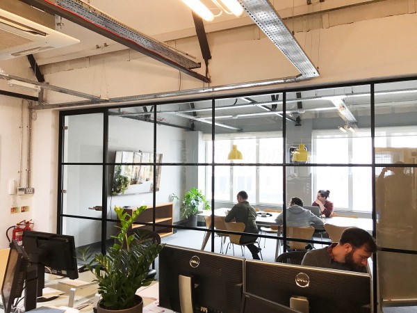 Uniform Communications (Liverpool, Merseyside): Black Slimline T-Bar Industrial-Style Glass Partition [Steel Frame Alternative]